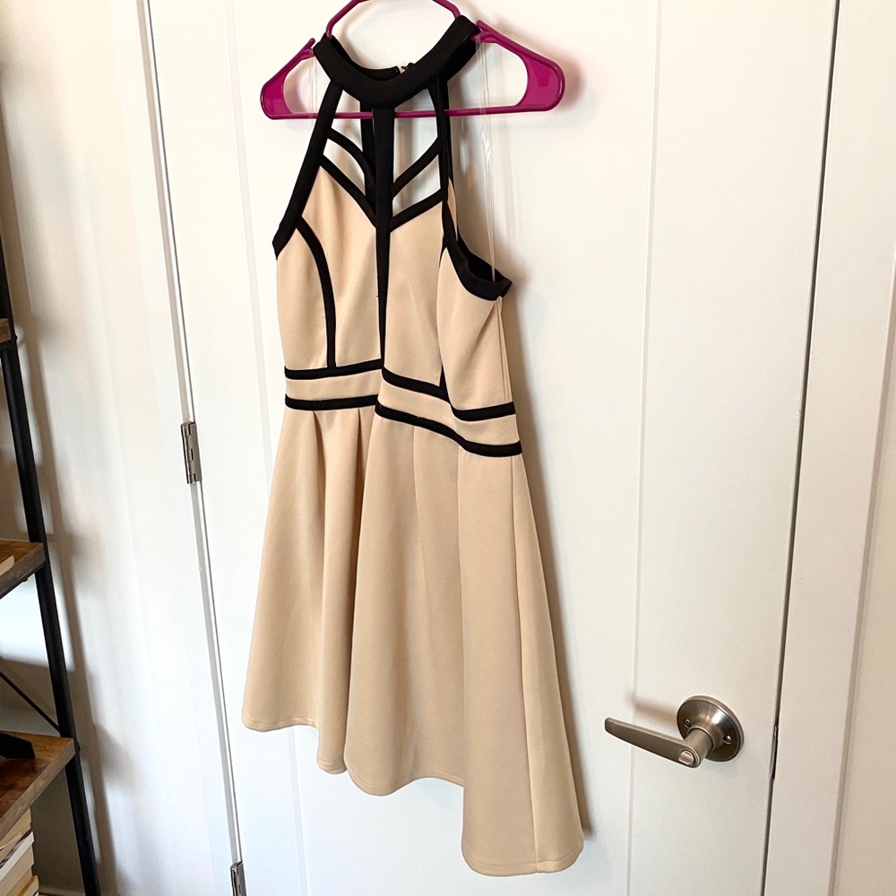 Tan and black sleeveless dress - Tobi